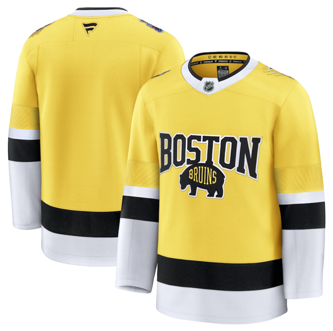 Men's Boston Bruins Blank Gold 2026 Stadium Series Stitched Hockey Jersey